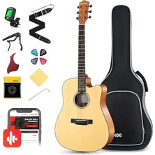 MarkEntegra Solak Akustik Gitar Paketi, 9-12 Yaş Arası Çocuklar Için