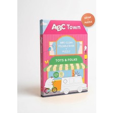 Tots & Folks ABC Town Yaz Sil Eğitici Kitap ve Alfabe Puzzle Yapboz Seti, 24 Büyük Parça, Okul Öncesi Aktivite, 3+ Yaş, İngilizce İçerik