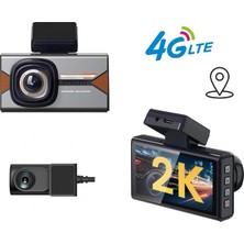 Azurtech 2k Çift Kameralı Araç Kamerası 4g Lte Gps Takipli Uzaktan Canlı Izleme Ön + Arka Kayıt Dash Cam