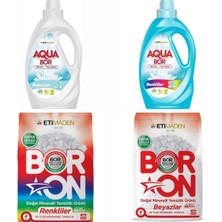 Boron Çamaşır Deterjanı Toz Renkli ve Beyazlar Için 52 Yıkama+ Aquabor Renkli ve Beyazlar Sıvı 66 Yıkama