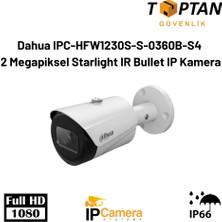 Grifin Soft Dahua IPC-HFW1230S-S-0360B-S4 2 Megapiksel Starlight Ir Bullet Ip Kamera