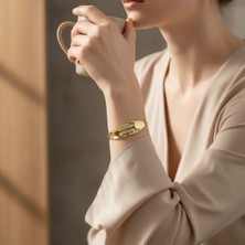 Xuping Jewelry Ortası Iki Çizgi Zirkon Taşlı Kelepçe