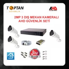 Grifin Soft 2mp Metal Uzay Kasa Dış Mekan 3 Kameralı Ahd Güvenlik Seti ARNA-7433