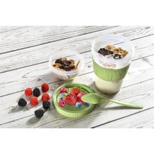 Kuzgun Ticaret Meyve Hazneli - Kaşıklı Portatif Yoğurt Kabı