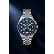 Daniel Klein Lacivert Kadran Gümüş Metal Kordon Erkek Kol Saati 5 ATM Suya Dayanıklı Quartz Mekanizma