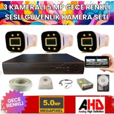 Grifin Soft 3 Kameralı 5mp Işıklı Gece Renkli Sesli 2 Tb HDD Dahil Ahd Güvenlik Seti- ST-352B