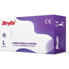 Beybi Lateks Pudralı Beden Muayene Eldiven 100LÜ Paket