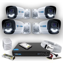 Grifin Soft 4 Kameralı Dış Kamera Set 250 GB 5 Mp Ahd 2k Net Gece Renkli Görüşlü Güvenlik Kamerası Sistemi