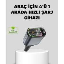 Kuzgun Ticaret Araç Şarj Cihazı 66W 4 Portlu Hızlı Şarj ve LED Işıklı - Lisinya