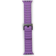 Kuzgun Ticaret Apple Watch 42MM Magnus Mıknatıslı Silikon Kordon (Saat Değildir) - Mor