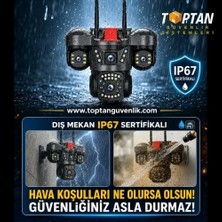 Grifin Soft X5TECH RX-66WS 3 Kameralı Solar Wifi Ptz Ip Sesli Akıllı Güvenlik Kamera 3+3+3 Mp
