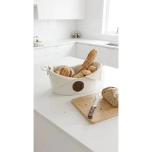 Home GreyfurtArt Ekmek Kabı Beyaz Etiketli Ekmek Saklama Kabı Beyaz Galvaniz Ekmeklik Kafe Cafe Servis