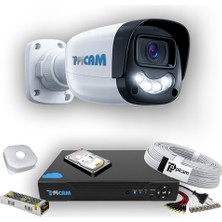 Grifin Soft 1 Kameralı Dış Kamera Set 250 GB 5 Mp Ahd 2k Net Gece Renkli Görüşlü Güvenlik Kamerası Sistemi