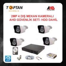 Grifin Soft 2 Mp 1080P 4 Kameralı Ahd Güvenlik Seti Harddisk Dahil Su Geçirmez Gece Görüşlü ARNA-7324