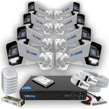 Grifin Soft 8 Kameralı Süper Dış Kamera Set 250 GB 5 Mp Ahd 2k Net Gece Renkli Görüşlü Güvenlik Kamerası Sistemi