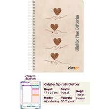 Plango Kalplerin Dansı Spiralli Günlük Planlama Defteri - 100 Sayfa - 17X24 Planlayıcı Defter