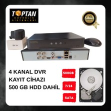 Grifin Soft Arna 4 Kanal H.265+ Ahd Dvr Xmeye Kamera Kayıt Cihazı - 500 GB 7/24 Güvenlik Harddiski Dahil
