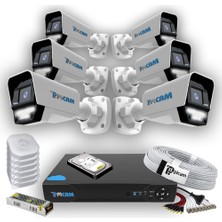 Grifin Soft 6 Kameralı Süper Dış Kamera Set 250 GB 5 Mp Ahd 2k Net Gece Renkli Görüşlü Güvenlik Kamerası Sistemi