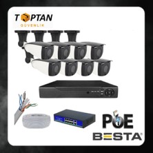 Grifin Soft 5 Mp 1440P 8 Dış Mekan Kameralı Ip Poe Güvenlik Seti KD-2746