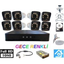Grifin Soft 5mp Lens 2mp 1080P Warm LED 8 Kameralı 1tb Harddisk Dahil Güvenlik Kamerası Seti - ST-281TBW