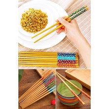 Kuzgun Ticaret Bambu Chopstick Çubuk Yemek Çubuğu Yıkanabilir Tekrar Kullanılabilir (3 Çift- 6 Adet )