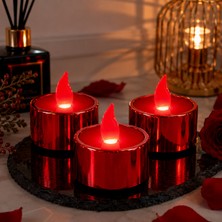 Kuzey Oyuncak 192 Adet Kırmızı LED Işıklı Mum Kırmızı LED Mum Kırmızı Işıklı Mum Pilli Işıklı Tea Light Mum