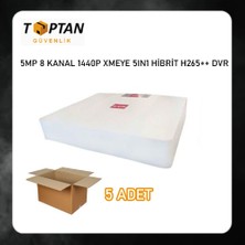 Grifin Soft 5 Mp 8 Kanal 1440P Xmeye Ahd 5ın1 Hibrit H265++ Dvr Kamera Kayıt Cihazı ARNA-4008 Avantajlı 5'li Paket