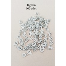 MiraLive Oya Abiye Bileklik Kolye Pleksi Metalik Plastik Pul Gümüş Renk 8 Gram 100 Adet - BNC516