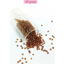 MiraLive Dökme Cam Kum Boncuk (8/0) 3 mm - 20 Gram - Şeffaf Kahve - BNC157