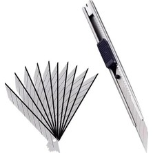MarkEntegra Mini Ince Metal Gövdeli Maket Bıçağı, 10LU Yedek Uç