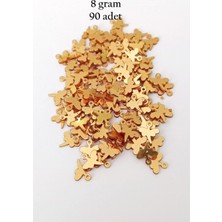 MiraLive Oya Abiye Bileklik Kolye Pleksi Metalik Plastik Pul Altın Renk 8 Gram 90 Adet - BNC495