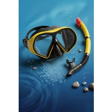 Kuzgun Ticaret Star Diving Dalış Maskesi ve Snorkel Yetişkin - 51713-SARI (Lisinya)