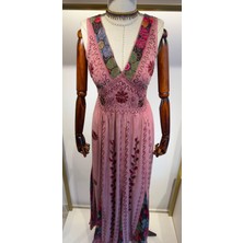 Jasminurgancy Ithal Pembe Tasarım Otantik Standart Beden Elbise