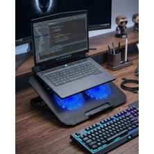 Alkasaz Çift Fanlı Sessiz Laptop Soğutucu 17 Inç Uyumlu Yükseltici Stand