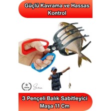 Svein #balıktutucu 3 Pençeli Balık Sabitleyici Maşa 11 cm Tetikli Kanca Sökücü Gripper Kaymaz Saplı Paslanmaz Metal Balık Tutucu Olta Aksesuarı Güvenli Yakala Bırak Ekipmanı Avcılık Çok Amaçlı Pençe