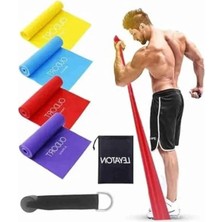 MarkEntegra 4'lü Pilates Bandı Seti, Kapı Aparatı ile Çok Renkli Kullanım