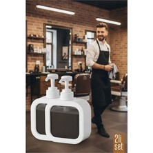 MiraLive 2 Li Berber Sabunluğu – Modern Pompalı Dispenser | Sıvı Sabun, Şampuan, Losyon Için 300 ml 722269