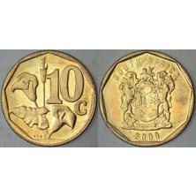 Banknoting Güney Afrika 10 Cent 2000 Çilaltı+