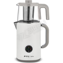 King KCM387 Çaystar Dijital Çay Makinesi - Beyaz