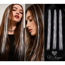 DD245 Işıltılı Hair Tinsel Saç Simi Uzatma Gri Gümüş Gelin Teli Ht 45 01