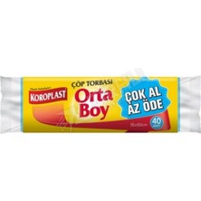2 Adet Koroplast Çöp Torbası Orta Boy 40'lı