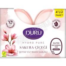 Duru Hydro Pure Sakura Çiçeği Sabun 4x135 gr Cilt Dostu Şeffaf Bakım Ürünü