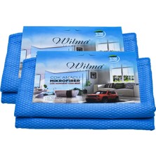 Wilma Secret Lüx Hamarat Büyük Boy 50×70 cm Mavi 10 Adet - Profesyonel Yüksek Kalite Oto Yıkama Cam Bezi