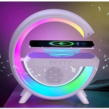 MiraLive Kablosuz Telefon Şarj Bluetooth Hoparlör Istasyonu Ses Rgb Atmosfer Gece Işık BT-2301 (4887)