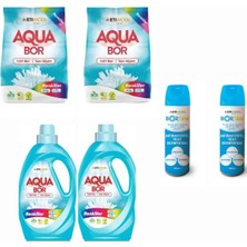Doğal Çamaşır Deterjanı Aquabor Renkliler Için Toz ve Sıvı Form 146 Yıkama+ Bortam Dezenfektan