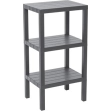 MiraLive 3 Raflı Gri Modüler Ünite Plastik 38X29X74 cm (4887)
