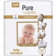Pure Wipes Organik Pamuklu Bebek Islak Mendil 3X90 Adet (3 Adet)