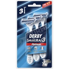 4 Adet Derby Samurai Platinum 3 Bıçaklı 3 Lü Poşet Blisterli