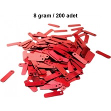 MiraLive Kırmızı 15 x 5 mm Dantel Oya Yazma Halhal Abiye Pulu Lazer Kesim Pul 200 Adet / 8 Gram
