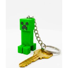 FLAY3D Minecraft Creeper Anahtarlık - 3D Baskı Yeşil Creeper Figürlü Özel Tasarım 3D Anahtarlık
